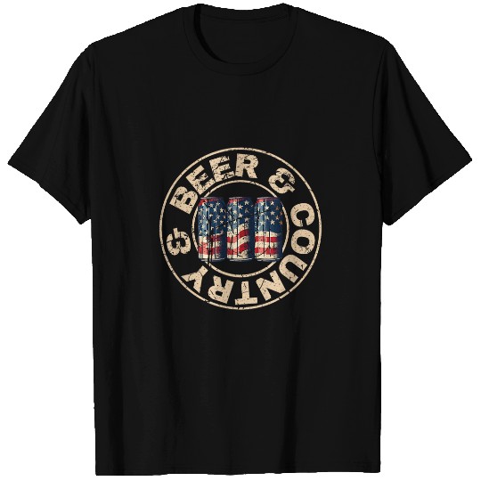 Beer Fun Beer and Country Drinking Beer Cans America Graphic T-Shirts