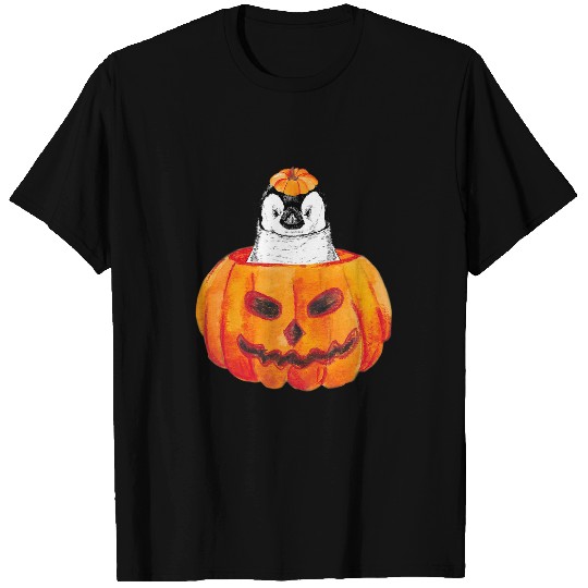 Penguin Pet Happy Halloween Pumpkin Animal Lover T-Shirts