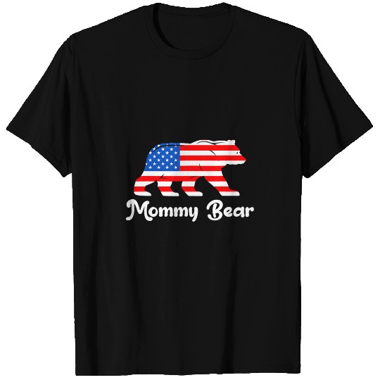 Bear Pet Mommy Bear Mommy 4th Of July Bear Flag T-Shirts