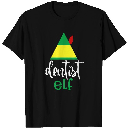 dentists Elf Hat Funny Christmas Dental Hygienist Work Gift T-Shirts