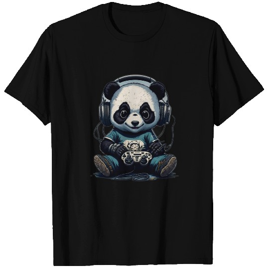 Panda Pet Funny Gaming Panda Headphones Console vintages Gamer T-Shirts