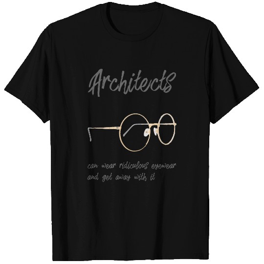Architect style glasses black clothes turtleneck T-Shirts