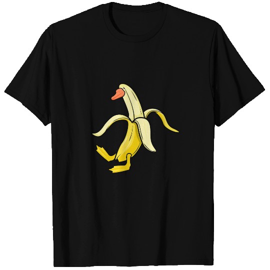 Duck Pet Funny Animal Lover Duck In Banana Duck T-Shirts