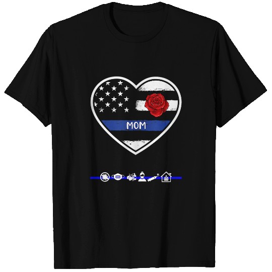 Police Job Mothers Day for Police Mom Floral Graphic Plus Size T-Shirts
