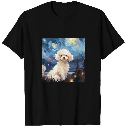 Bichon Frise Starry Night For Dog Mom Dog Dad T-Shirts