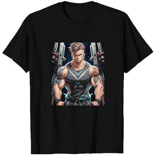 Anime Gym Workout Manga Japanese Motivation Design Print T-Shirts