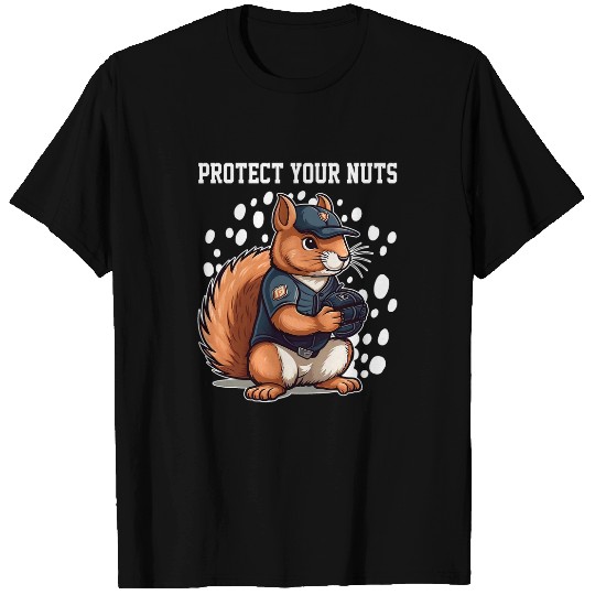 Squirrel Pet Baseball Catcher Boys Girls Kids T-Shirts