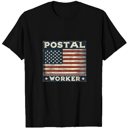 Postal Worker Job Worker vintages USA American Flag Mail US Postal T-Shirts