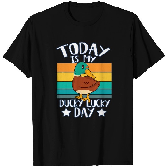 Duck Pet Today is My Ducky Lucky Day Retro Mallard Duck T-Shirts