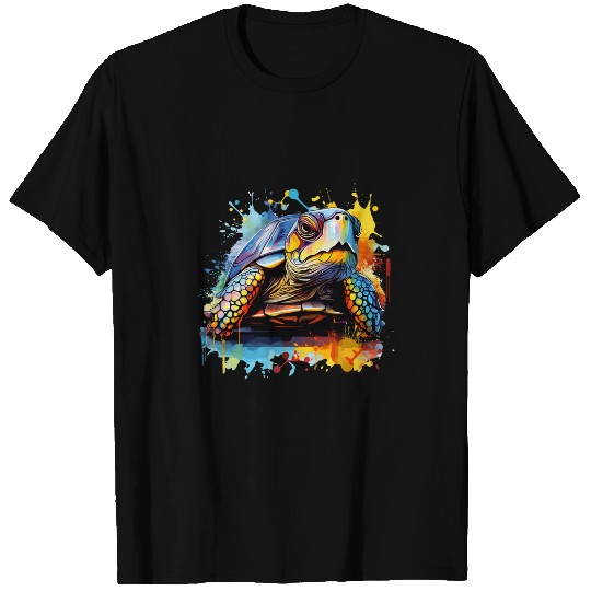 Turtle Pet Colorful Splash Art Eastern Box Turtle Lover T-Shirts