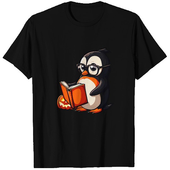 Penguin Pet Halloween Costume Reading Pumpkin Witchcraft T-Shirts