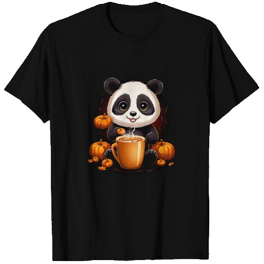 Panda Pet Pumpkin Spice Latte Autumn Halloween T-Shirts