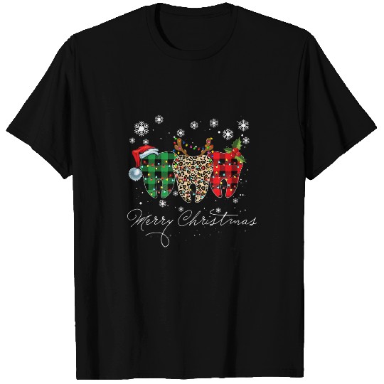 dentists Job Merry Christmas dentists Teeth Santa Hat Christmas Dental T-Shirts