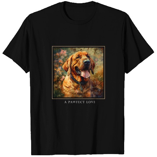 Bloodhound Dog Garden Flowers Painting Pet Mom Dad T-Shirts