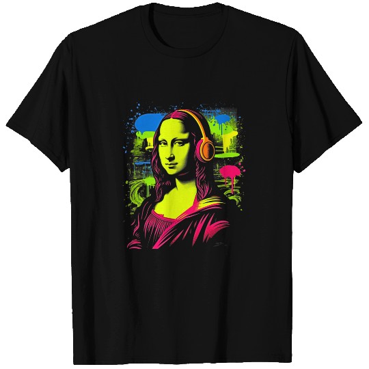 Funny Mona Lisa Cool Retro Y2K EDM Mona Lisa DJ 4 T-Shirts