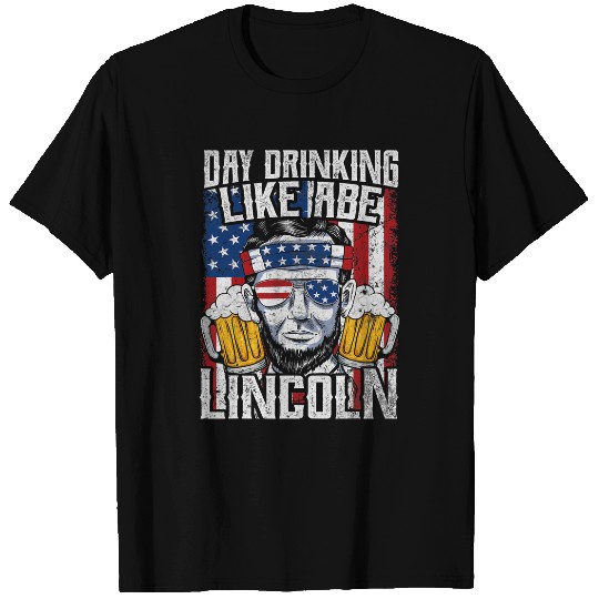 Beer Fun Beer American Flag 4th of July Men Women Merica USA 2 T-Shirts