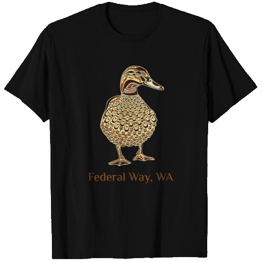 Duck Pet Federal Way Washington Mallard Duck Bird Native American Art T-Shirts