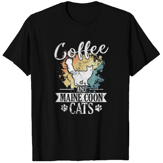 Coffee Fun and Maine Coon Cats Pet Male Cat T-Shirts