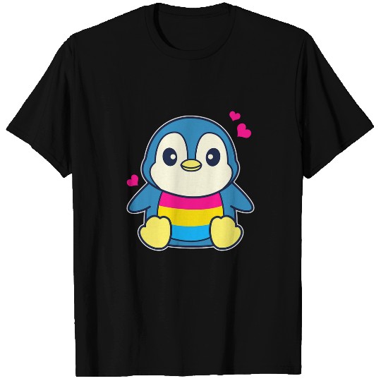 Penguin Pet Cute Kawaii Pan Penguin Pansexual Flag T-Shirts