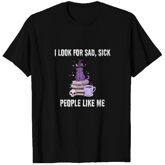 Coffee Fun Halloween Pastel Goth Sad Witch Cat Coffee T-Shirts