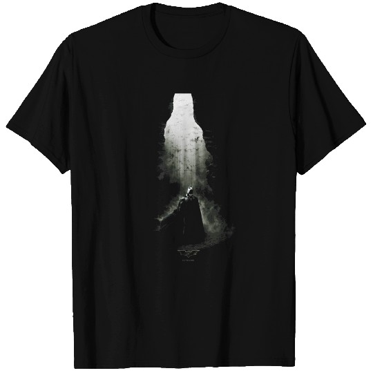 Batman Begins Distressed The Cave Bat Vignette Poster T-Shirts