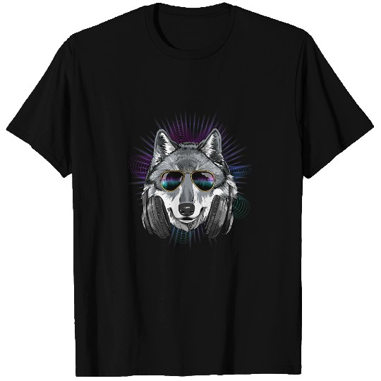 EDM House Music DJ Gray wolfs Music Lover Music Artist Animal T-Shirts