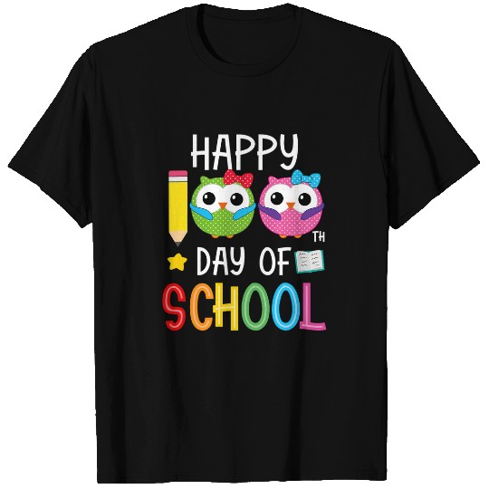 Owl Pet Happy 100th Day of School Kindergarten Owl Girls Gifts T-Shirts