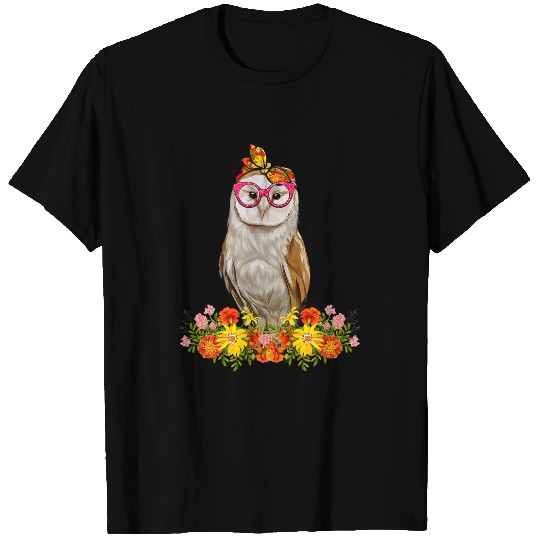 Owl Pet Mom Cute Owl Bow Tie Flowers Happy Mothers Day T-Shirts