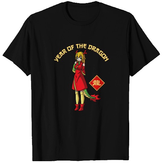Dragon Pet Anime Year of The Dragon Girl Chinese Zodiac Lunar New Year T-Shirts