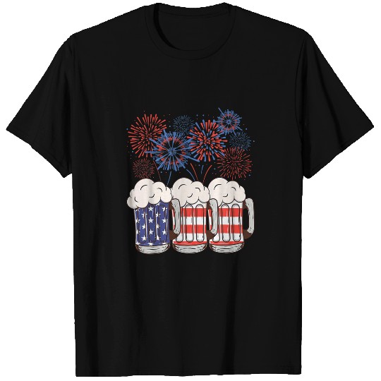 Beer Fun beer american flag 4th of july men women merica usa 8 T-Shirts