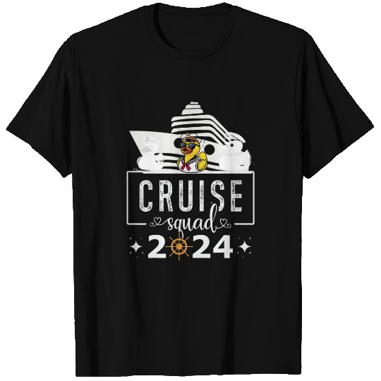 Duck Pet Cruise Squad Duck Trio Funny Rubber Duck Cruise Outfit Dark T-Shirts