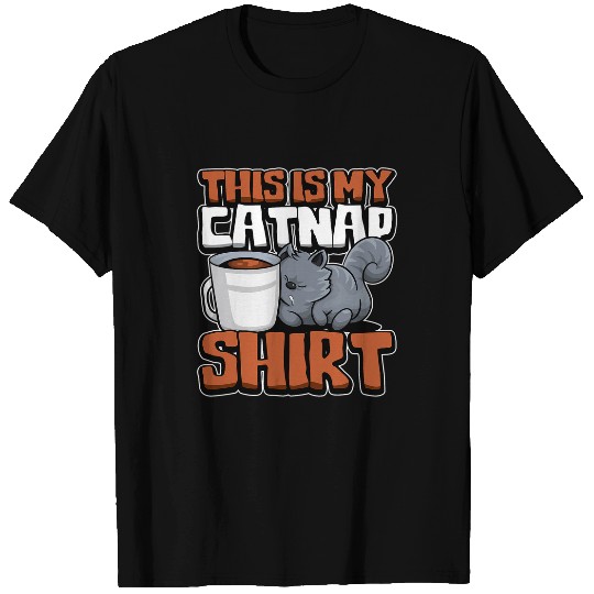 Coffee Fun Cat Nap Funny Lazy Kitty Coffee Animal Sleeping Humor T-Shirts