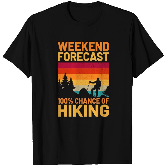 100 Chance Of Hiking Retro Hiker Mountain T-Shirts