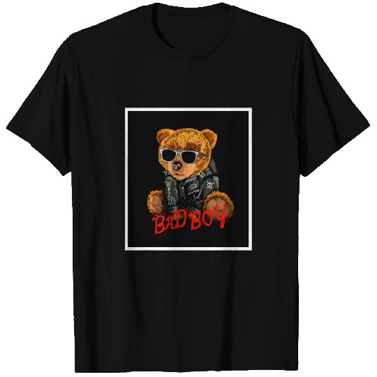 Bear Pet Bad Boy Funny Teddy Bear Illustration Graphic Design Style T-Shirts