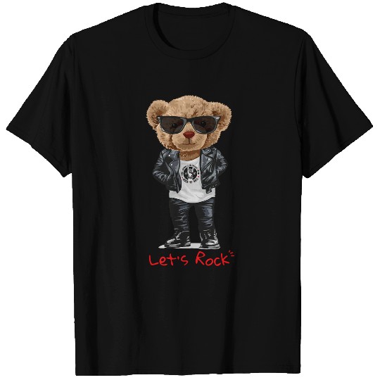 Bear Pet Funny Teddy Bear Rocker Cartoon Comic Cute Stuffed Animal T-Shirts