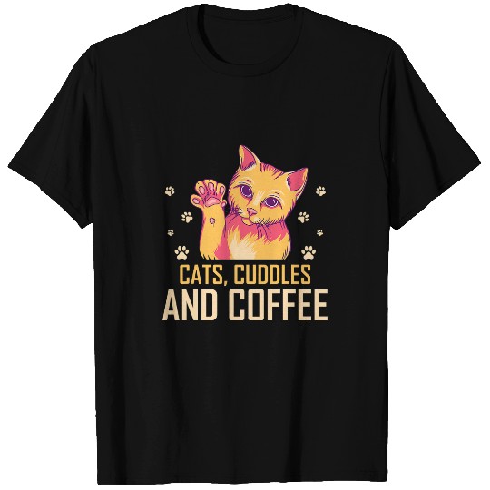 Coffee Fun Cats Cuddles and Coffee Cat Lover Coffee Lover Kitten 25 T-Shirts