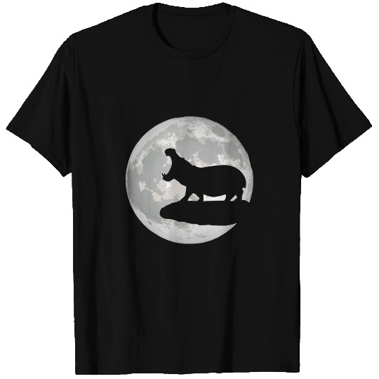 Hippo Pet Howling At The Full Moon Hippo Hippopotamus 1 T-Shirts