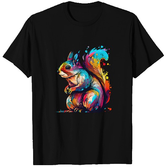 Squirrel Pet Colorful Pop Art Sciuridae Forest Animal T-Shirts