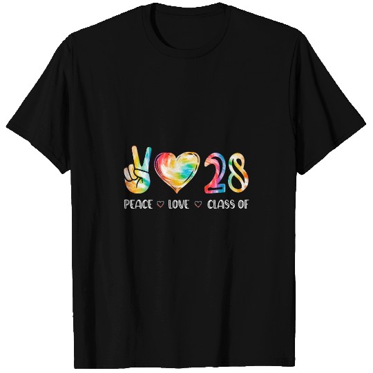Peace Love Class Of 2028 Senior 2028 Back To School Teacher T-Shirts
