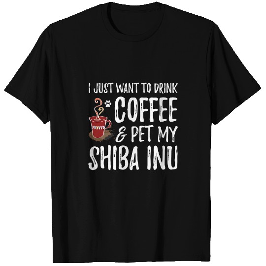 Coffee Fun and Shiba Inu Funny Dog Mom or Dog Dad T-Shirts