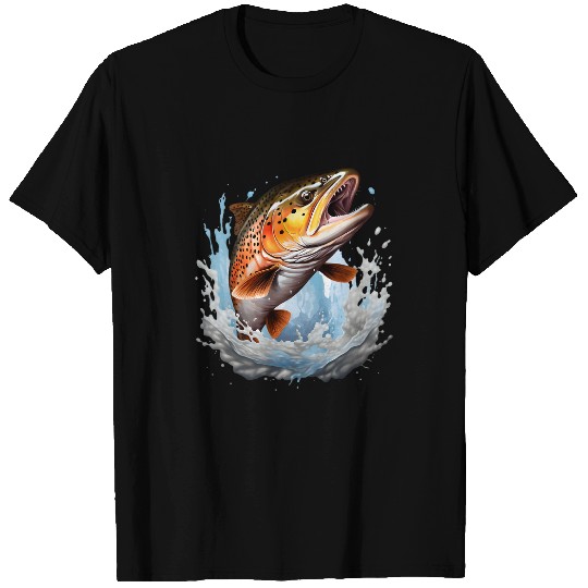 fishing trout rainbow brook fisherman freshwater angler fish 4 T-Shirts