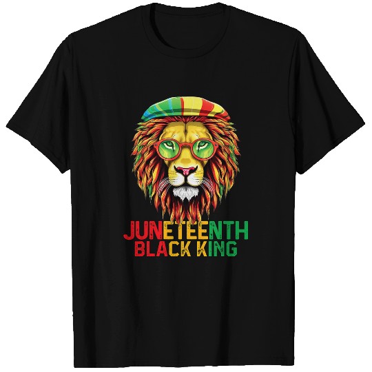 Lion Pet Juneteenth Black King Father Dad Men Boys Black History 1 T-Shirts