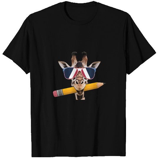 Giraffe Pet with Pencil Welcome Back To School T-Shirts