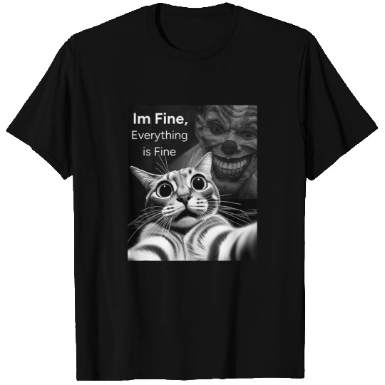 Im Fine Everything Is Fine Funny Cat Selfie T-Shirts