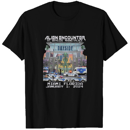 Alien Encounter Police Coverup at Bayside Miami Florida T-Shirts