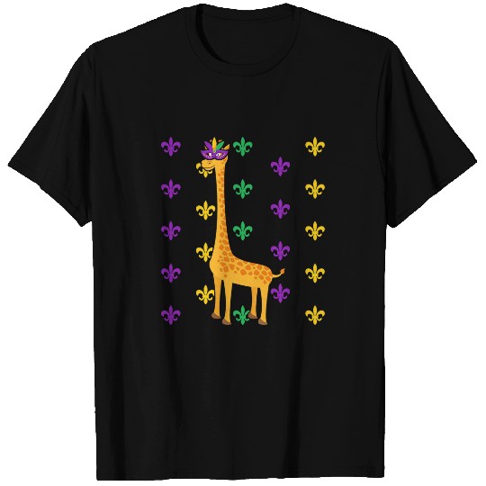 Giraffe Pet Jester Giraffe Funny Animal Mardi Gras carnivals Costume T-Shirts