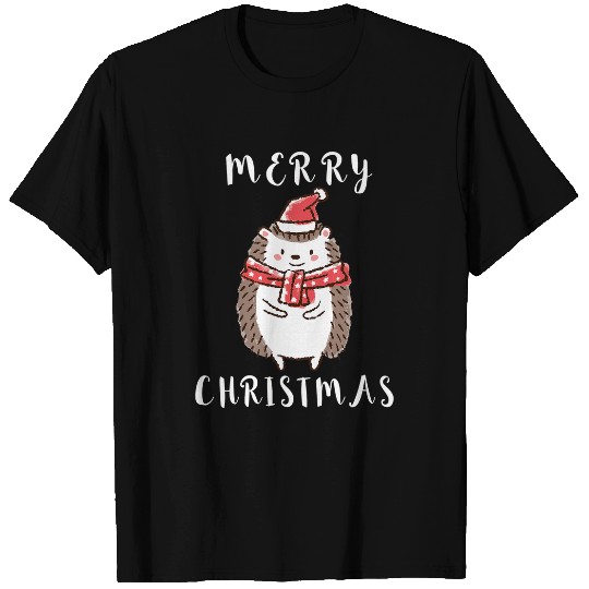 Hedgehog Pet Santa Hat Spiked Animal Merry Christmas Xmas T-Shirts