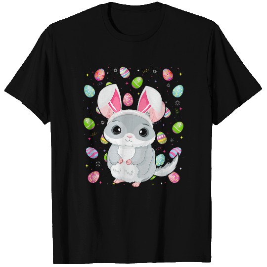 Funny Easter Chinchilla Easter Bunny Ears Easter Egg Hunting T-Shirts