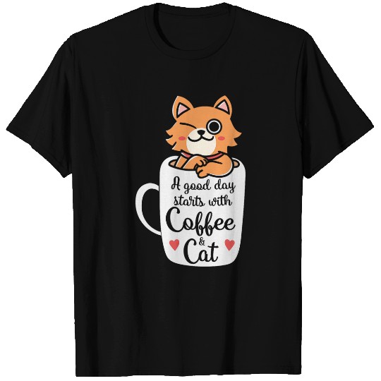 Coffee Fun Orange Cat Coffee Mug Cat Lover Gifts T-Shirts