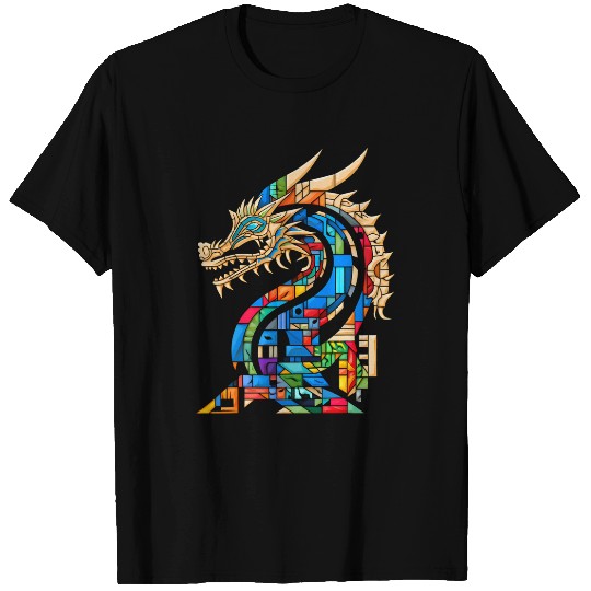 Dragon Pet Polygon Art Geometric Animal Graphic Anime T-Shirts